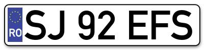 Placuta inmatriculare numar auto  SJ-92-EFS, SJ 92 EFS, SJ92EFS