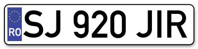 Placuta inmatriculare numar auto  SJ-920-JIR, SJ 920 JIR, SJ920JIR