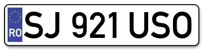 Placuta inmatriculare numar auto  SJ-921-USO, SJ 921 USO, SJ921USO