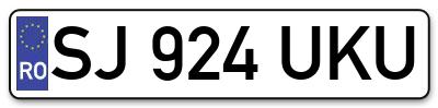 Placuta inmatriculare numar auto  SJ-924-UKU, SJ 924 UKU, SJ924UKU