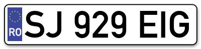 Placuta inmatriculare numar auto  SJ-929-EIG, SJ 929 EIG, SJ929EIG