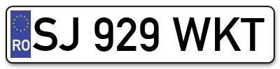 Placuta inmatriculare numar auto  SJ-929-WKT, SJ 929 WKT, SJ929WKT
