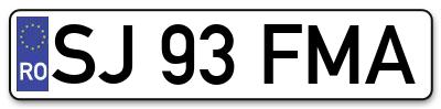 Placuta inmatriculare numar auto  SJ-93-FMA, SJ 93 FMA, SJ93FMA