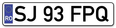 Placuta inmatriculare numar auto  SJ-93-FPQ, SJ 93 FPQ, SJ93FPQ
