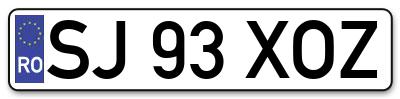 Placuta inmatriculare numar auto  SJ-93-XOZ, SJ 93 XOZ, SJ93XOZ