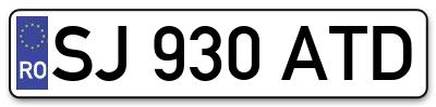 Placuta inmatriculare numar auto  SJ-930-ATD, SJ 930 ATD, SJ930ATD