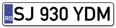 Placuta inmatriculare numar auto  SJ-930-YDM, SJ 930 YDM, SJ930YDM