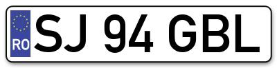 Placuta inmatriculare numar auto  SJ-94-GBL, SJ 94 GBL, SJ94GBL