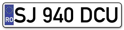 Placuta inmatriculare numar auto  SJ-940-DCU, SJ 940 DCU, SJ940DCU