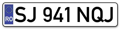 Placuta inmatriculare numar auto  SJ-941-NQJ, SJ 941 NQJ, SJ941NQJ