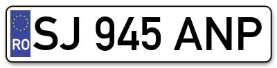 Placuta inmatriculare numar auto  SJ-945-ANP, SJ 945 ANP, SJ945ANP