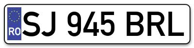 Placuta inmatriculare numar auto  SJ-945-BRL, SJ 945 BRL, SJ945BRL