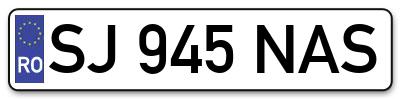 Placuta inmatriculare numar auto  SJ-945-NAS, SJ 945 NAS, SJ945NAS