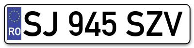 Placuta inmatriculare numar auto  SJ-945-SZV, SJ 945 SZV, SJ945SZV