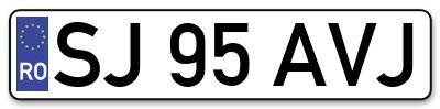 Placuta inmatriculare numar auto  SJ-95-AVJ, SJ 95 AVJ, SJ95AVJ