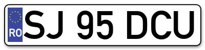 Placuta inmatriculare numar auto  SJ-95-DCU, SJ 95 DCU, SJ95DCU