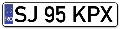Placuta inmatriculare numar auto  SJ-95-KPX, SJ 95 KPX, SJ95KPX