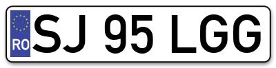 Placuta inmatriculare numar auto  SJ-95-LGG, SJ 95 LGG, SJ95LGG