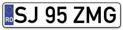 Placuta inmatriculare numar auto  SJ-95-ZMG, SJ 95 ZMG, SJ95ZMG