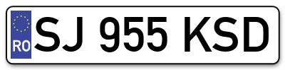 Placuta inmatriculare numar auto  SJ-955-KSD, SJ 955 KSD, SJ955KSD