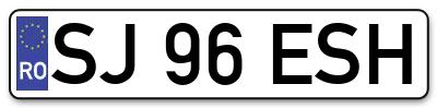 Placuta inmatriculare numar auto  SJ-96-ESH, SJ 96 ESH, SJ96ESH