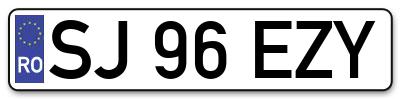 Placuta inmatriculare numar auto  SJ-96-EZY, SJ 96 EZY, SJ96EZY
