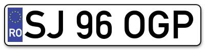 Placuta inmatriculare numar auto  SJ-96-OGP, SJ 96 OGP, SJ96OGP