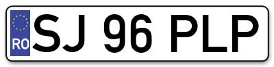 Placuta inmatriculare numar auto  SJ-96-PLP, SJ 96 PLP, SJ96PLP
