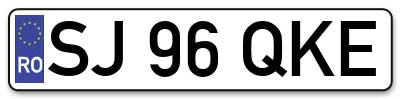 Placuta inmatriculare numar auto  SJ-96-QKE, SJ 96 QKE, SJ96QKE