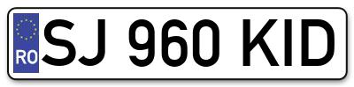 Placuta inmatriculare numar auto  SJ-960-KID, SJ 960 KID, SJ960KID
