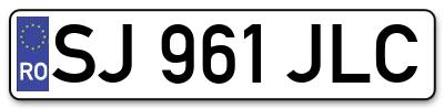 Placuta inmatriculare numar auto  SJ-961-JLC, SJ 961 JLC, SJ961JLC