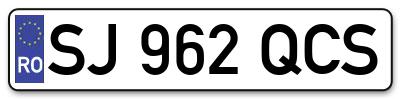 Placuta inmatriculare numar auto  SJ-962-QCS, SJ 962 QCS, SJ962QCS