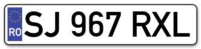 Placuta inmatriculare numar auto  SJ-967-RXL, SJ 967 RXL, SJ967RXL