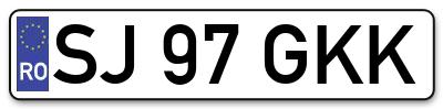 Placuta inmatriculare numar auto  SJ-97-GKK, SJ 97 GKK, SJ97GKK