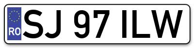 Placuta inmatriculare numar auto  SJ-97-ILW, SJ 97 ILW, SJ97ILW
