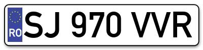Placuta inmatriculare numar auto  SJ-970-VVR, SJ 970 VVR, SJ970VVR