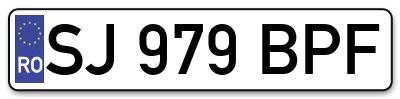 Placuta inmatriculare numar auto  SJ-979-BPF, SJ 979 BPF, SJ979BPF