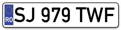 Placuta inmatriculare numar auto  SJ-979-TWF, SJ 979 TWF, SJ979TWF
