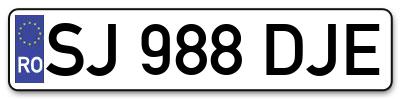Placuta inmatriculare numar auto  SJ-988-DJE, SJ 988 DJE, SJ988DJE