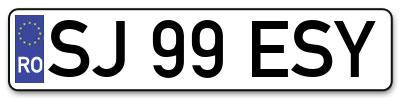Placuta inmatriculare numar auto  SJ-99-ESY, SJ 99 ESY, SJ99ESY