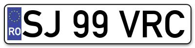 Placuta inmatriculare numar auto  SJ-99-VRC, SJ 99 VRC, SJ99VRC