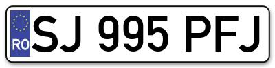 Placuta inmatriculare numar auto  SJ-995-PFJ, SJ 995 PFJ, SJ995PFJ
