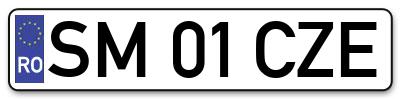 Placuta inmatriculare numar auto  SM-01-CZE, SM 01 CZE, SM01CZE