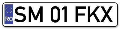 Placuta inmatriculare numar auto  SM-01-FKX, SM 01 FKX, SM01FKX
