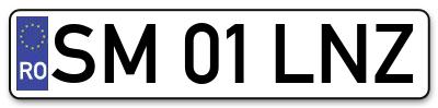Placuta inmatriculare numar auto  SM-01-LNZ, SM 01 LNZ, SM01LNZ