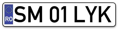 Placuta inmatriculare numar auto  SM-01-LYK, SM 01 LYK, SM01LYK