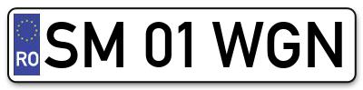 Placuta inmatriculare numar auto  SM-01-WGN, SM 01 WGN, SM01WGN