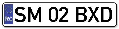 Placuta inmatriculare numar auto  SM-02-BXD, SM 02 BXD, SM02BXD