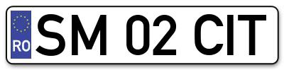 Placuta inmatriculare numar auto  SM-02-CIT, SM 02 CIT, SM02CIT