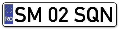 Placuta inmatriculare numar auto  SM-02-SQN, SM 02 SQN, SM02SQN